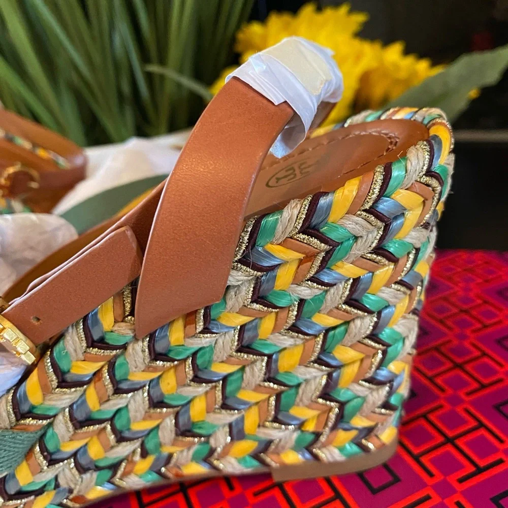TORY BURCH MULTICOLORED WEDGE ESPADRILLE